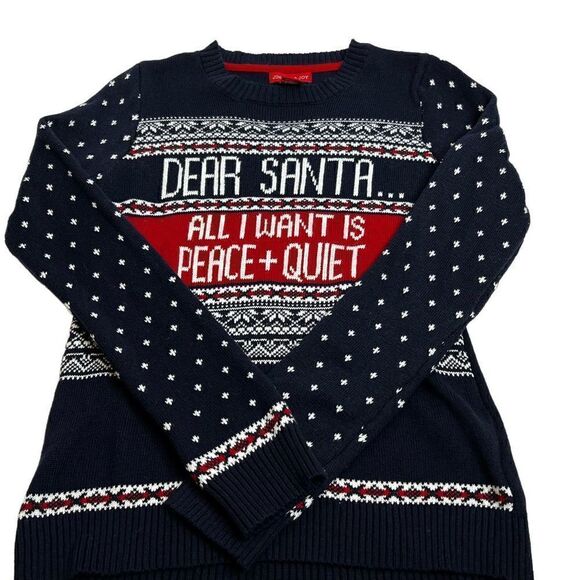 Jingles & Joy dear santa….all I want is peace and quiet Christmas sweater size M - Picture 10 of 13